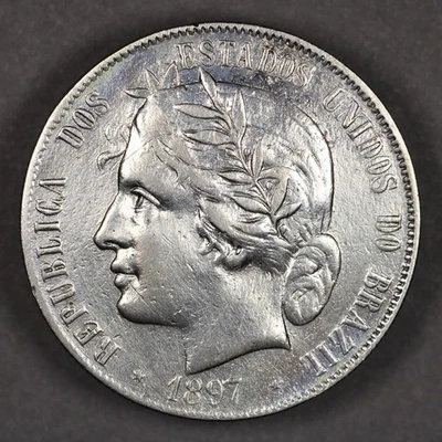 1897 Brazil Silver 2000 Reis - Image 1 of 2