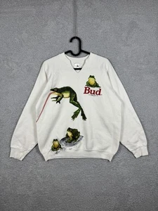 Vintage Budweiser Bud Frogs Sweatshirt Mens L Crewneck Beer Promo 1995 90s - Picture 1 of 10