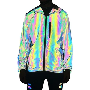 Rainbow Reflective Jacket For Men And Women Windproof Water Repellent IZRH - Picture 1 of 8