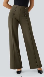 Halara Arbeitshose hoher Bund weites Bein Farbe Buche Größe Large brandneu - Bild 1 von 5