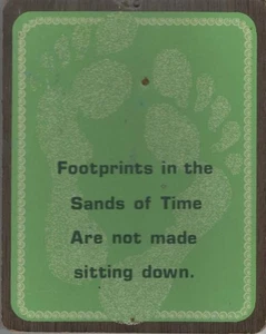 De colección 1968-1973 K-Mart Tablero de Prensa Novedad Signo Huellas en las Arenas del Tiempo... - Imagen 1 de 2