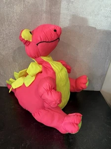 Dragon Dinosaur Lovey Pink Squeaky Plush Stuffins Lumpys Gang 10” Puffalump - Picture 1 of 7