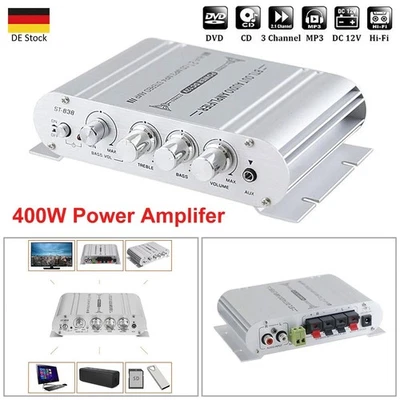 2.1 Channels 400W Hi-Fi Auto Stereo 12V Audio Amplifier MP3 Radio Verstärker NEU - Bild 1 von 4