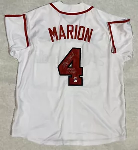 RARE SIGNED Sewn Stitched Marty Marion CUSTOM Inscribed White Jersey GAI HOLO - Picture 1 of 3