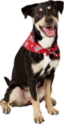 Bandana para perro All Americana bandera patriótica y patrón de patas ligero y cómodo Foto 1 de 2