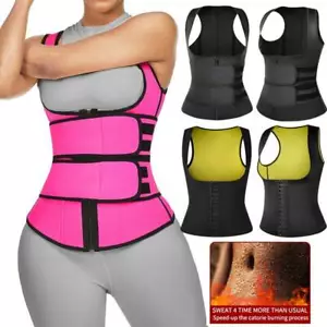 Womens Neoprene Hot Vest Shaper Gym Sauna Sweat Thermal Belt Girdle Cami Top - Picture 1 of 32