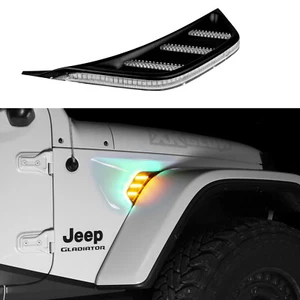 RGB+AMBER TURN SIGNAL RUNNING LIGHT FOR JEEP JL&JT FENDER VENT LIGHT | XKCHROME - Picture 1 of 7