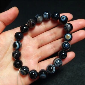 TOP 27G Natural Gobi Ágata Ojo Ágata Pulsera Esfera Bola Piedra Curación QC147 - Imagen 1 de 9