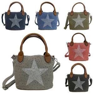 Bolso De Hombro Brillante Para Damas Small De Lona Star Para Niñas Mini - Imagen 1 de 14