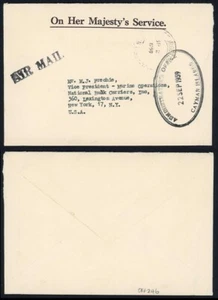 Cayman Islands 1959 stampless OHMS airmail cover to USA GEORGETOWN pmk - Picture 1 of 1