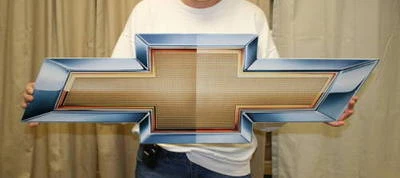 Chevrolet GM Bowtie 34x11 Metal Art Sign - PhotoSTEEL - Image 1 of 3