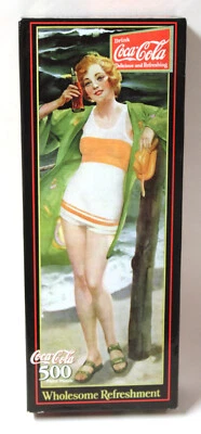 Coca-Cola Wholesome Refreshment 1930's Swimsuit Model Jigsaw Puzzle 500 Piece - Image 1 of 4