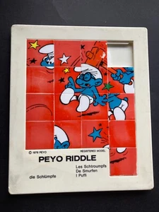 Puzzle Riddle Schtroumpfs Peyo 1976 BON ETAT - Picture 1 of 2