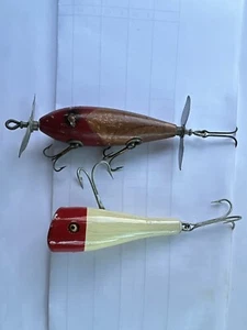 Señuelo de pesca vintage Creek Chub saqueador de madera y señuelo de agua superior de madera. - Imagen 1 de 14
