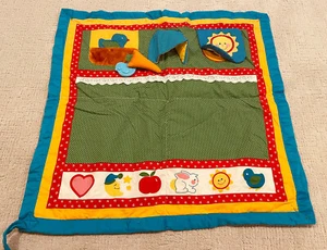 Vintage Playskool Colorful Infant Baby Blanket Activity Play Mat Fold N Go Toy - Picture 1 of 14