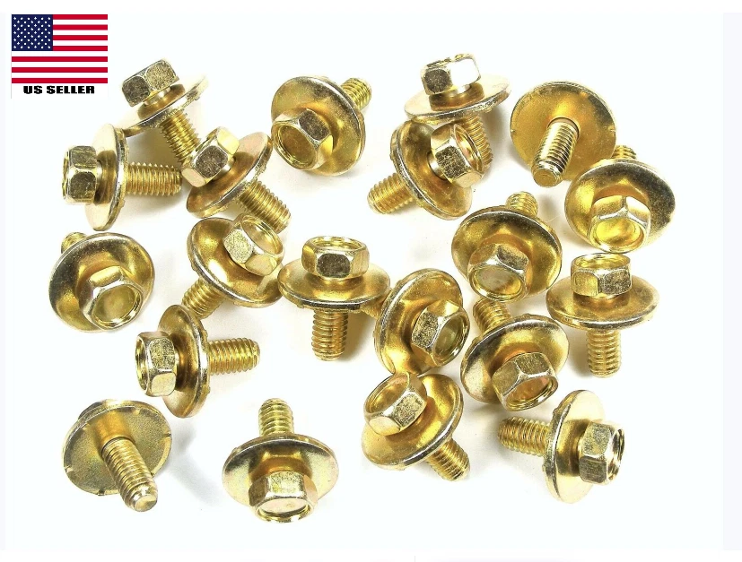 For Toyota Body Bolts- M6-1.0 x 16mm Long- 10mm Hex- 19mm Washer- 20 bolts- #170 - Image 1 of 1