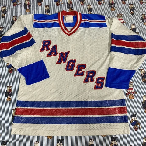 Vintage Gerry Cosby New York Rangers Hockey Jersey 1990-1999 White Cover