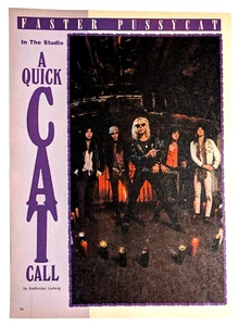 FASTER PUSSYCAT / TAIME DOWNE / ANTHRAX / BAND MAGAZINE FULL PAGE PINUP POSTER - Picture 1 of 3
