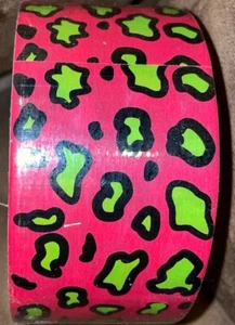 DUCT TAPE 2” X 20+ yds Pink W/GREEN SPOTS - Picture 1 of 2
