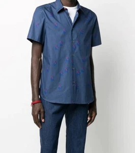 Camisa Paul Smith Azul Oscuro Manga Corta - Talla Mediana - Imagen 1 de 4
