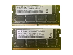 LOT 2X16GB = 32GB Goldkey DDR4 PC2400 CL15 GKE160SO102408-2400A PC4-19200 SODIMM - Picture 1 of 2