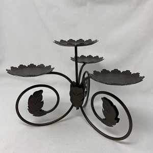 PartyLite - P7528 Leaves Metal Pillar Candle Holder - Imagen 1 de 7