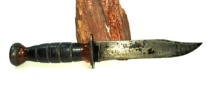 Vtg WW11 KA-BAR Olean NY Cammando Knife 10 5/8"Bakelite Spacers c1939-1941 - Picture 1 of 10
