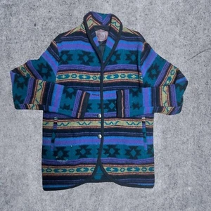 Vintage Woolrich Wool Women's Coat Preloved Western Aztec Pattern Large - Picture 1 of 5