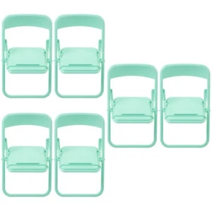 6 PCs Puppenhaus Mini Klappstuhl Modell Miniatur Plastikstuhl Puppenhaus Mini - Bild 1 von 12
