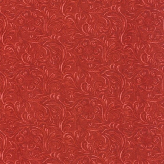 Moda 11216 22  Tooled Leather pattern " RED" BY THE YARD - Image 1 of 1