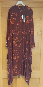 Mother of Pearl. Floral Dress. John Lewis. UK 14. New £159.00. Handkerchief Hem - Picture 1 of 7