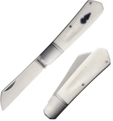 Cuchillo Plegable Rough Ryder Hoja de Pie de Oveja Inoxidable 3" Blanco Mango de Hueso Liso Foto 1 de 4