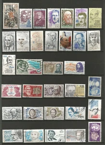 France années 60/90 30 timbres oblitérés personnalités ou célébrités /TR6631 - Picture 1 of 1