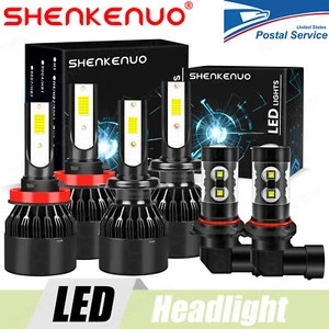 For Chevy Malibu 2013-2015 LED Headlights Hi/Lo Beam + Fog Light Bulbs Kit 6000K - Picture 1 of 15