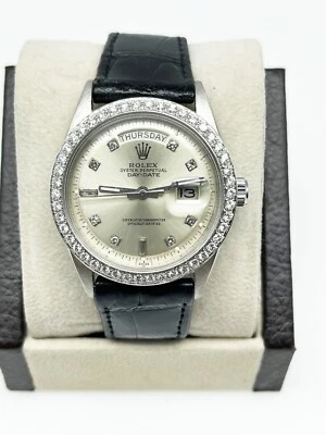 Rolex President Day Date 1804 platino vintage esfera diamante bisel diamante 1964 Foto 1 de 4