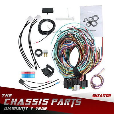 21 Circuit Wiring Harness For Chevy Ford hotrods Universal X-long Wires - Image 1 of 4