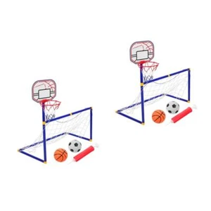 2 Sets Fußballtor-Basketballständerspielzeug Kind Baby Kinder Fußballziel - Bild 1 von 5