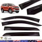 BLACK 4DOORS WEATHER PROTECT GUARD VISOR WINDSHIELD FOR 2015+ FORD EVEREST SUV_