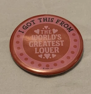 I Got This From The Worlds Greatest Lover Novelty Valentines Day Button Pin - Picture 1 of 2