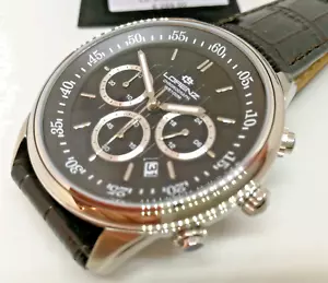 OROLOGIO UOMO LORENZ CRONOGRAFO STILE VINTAGE,ELEGANTE,CINTURINO VERA PELLE NERO - Foto 1 di 4