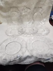 Set of 8 Crystal Fostoria Chintz Etch #2469 7½" Salad Plates EUC - Picture 1 of 5