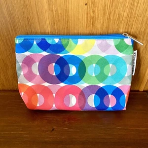 Clinique Kapitza Cosmetic Makeup Bag Multicoloured Geometric Canvas - Picture 1 of 11