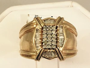 Solid 10K  Yellow Gold Diamond Men's Ring 0.5 CT 9.8gr - Picture 1 of 7