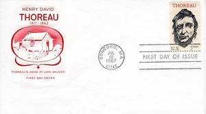 USPS #1327 5c 1967 Henry David Thoreau Farnam FDC ST3289 - Picture 1 of 3