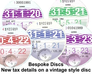 Vintage 1990s Style Car Tax Disc / MOT Reminder Reproduction Replica Bespoke - Picture 1 of 1