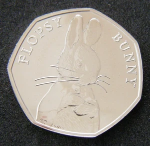 2018 50p Flopsy Bunny 50p Fifty Pence Coin Brilliant Uncirculated - Picture 1 of 2