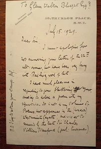 British Liberal & Poet George Leveson-Gower (1858-1951) Signed Letter RE: Poems - Picture 1 of 2