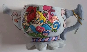 Vintage Disney Alice im Wunderland Jim Shore Sammlerstück Teekanne Übertopf Harz  - Bild 1 von 10
