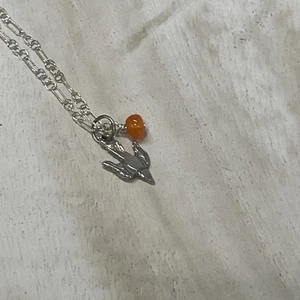 NEW Sundance JEWELRY Catalog  Sterling Silver Necklace Dove Carnealian Bead 18” - Picture 1 of 3