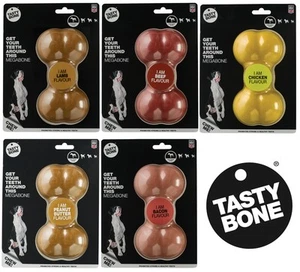 TastyBone Nylon Dog Chew Bone SUPER TOUGH MEGA LARGE 7 Flavours Nylabone Style - Picture 1 of 7